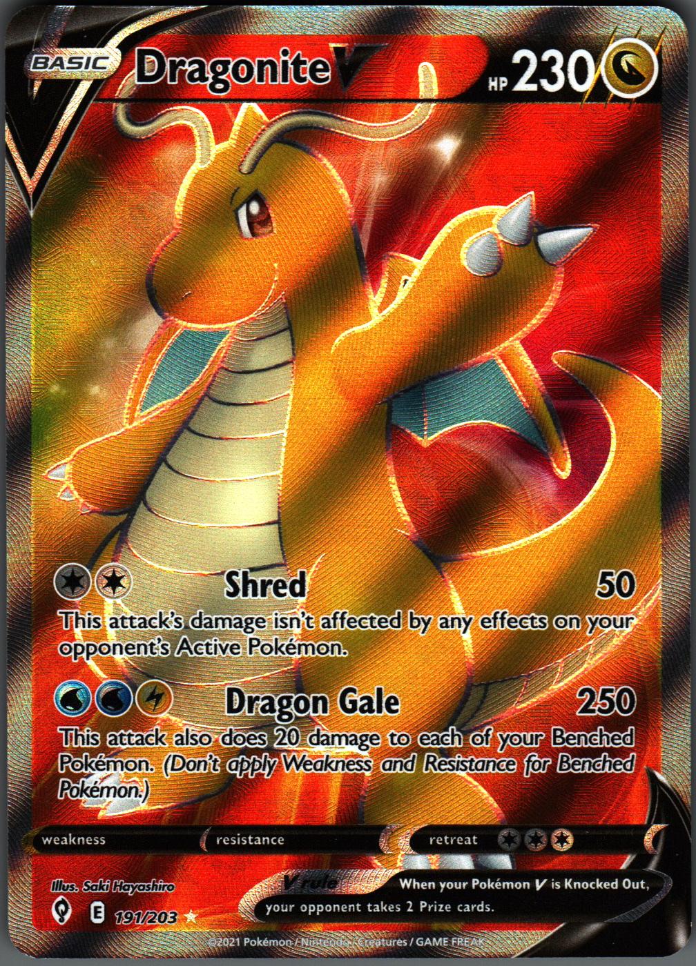 Dragonite V 191/203 Ultra Rare Evolving Skies Pokemon Holo Near Mint