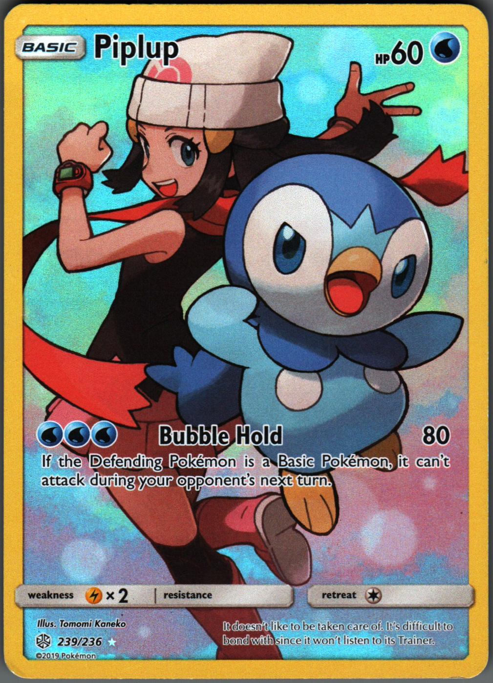 Piplup 239/236 Secret Rare Cosmic Eclipse Pokemon Holo Near Mint