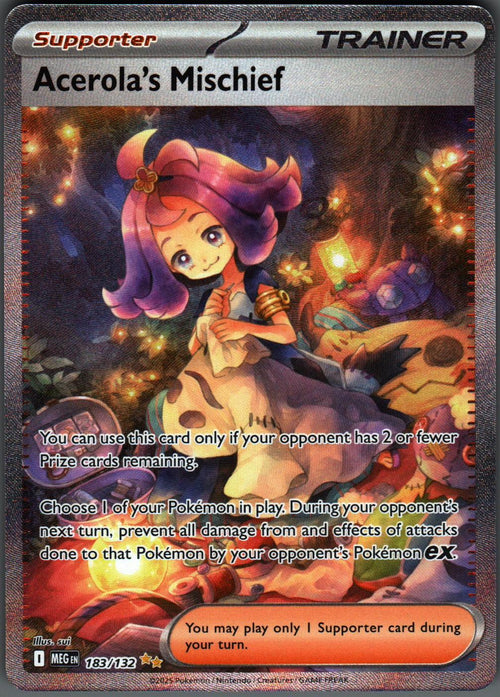 Acerola's Mischief 183/132 Mega Evolution Pokemon Holo NM