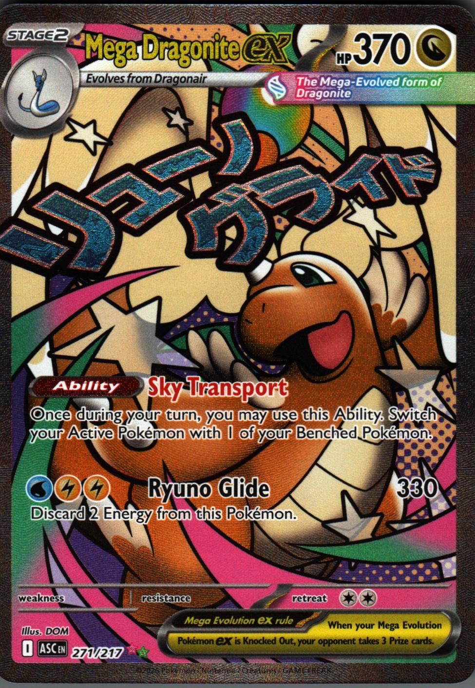 Mega Dragonite ex 271/217 Mega Attack Rare Ascended Heroes Pokemon Holo NM
