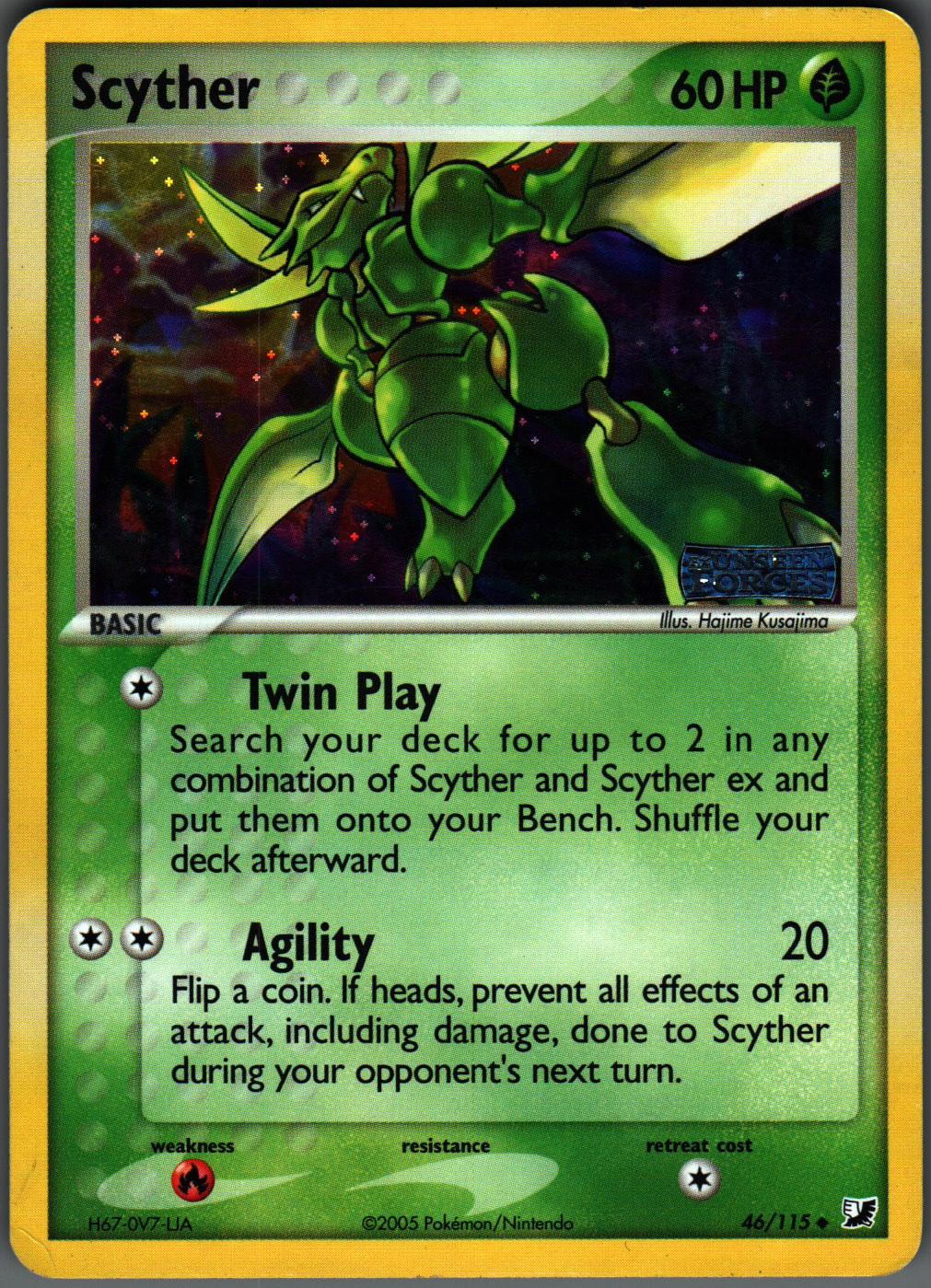 Scyther 46/115 (Stamp) Unseen Forces Pokemon Near Mint