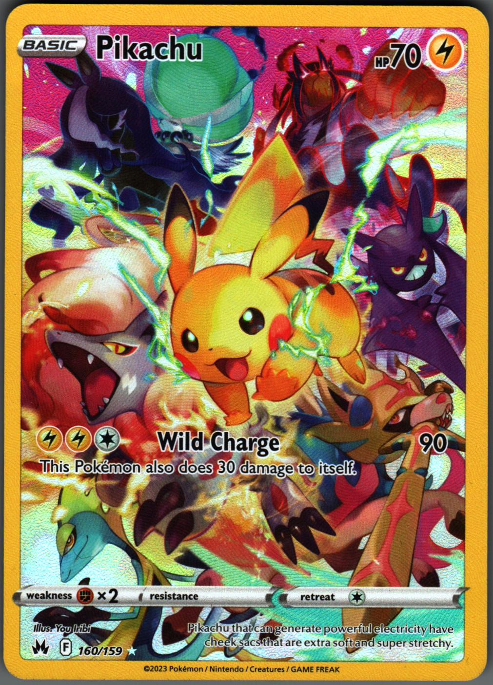 Pikachu 160/159 Secret Rare Crown Zenith Pokemon Holo Near Mint